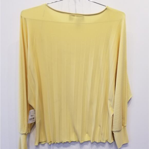 Frank Lyman New Yellow Tunic Top Pleated Long Sleeve Blouse Size 8 - Picture 6 of 14
